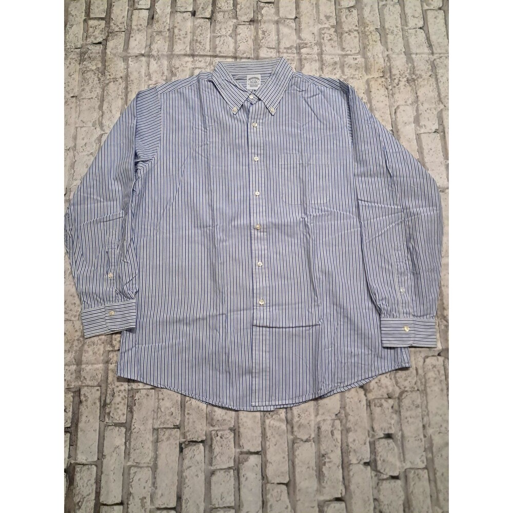 Brooks Brothers Men's Dress Shirt Polo Size 17-35 Striped Long Sleeve w/ Pocket